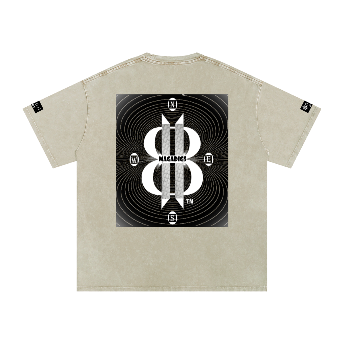 BOOJI ITALY MAGADIGS COLLECTION LOGO SNOW WASHED T-SHIRT