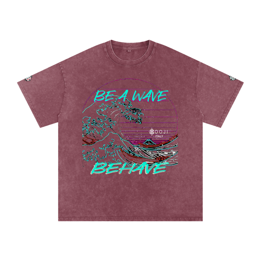 BOOJI ITALY "BE A WAVE, BEHAVE." SNOW WASHED T-SHIRT