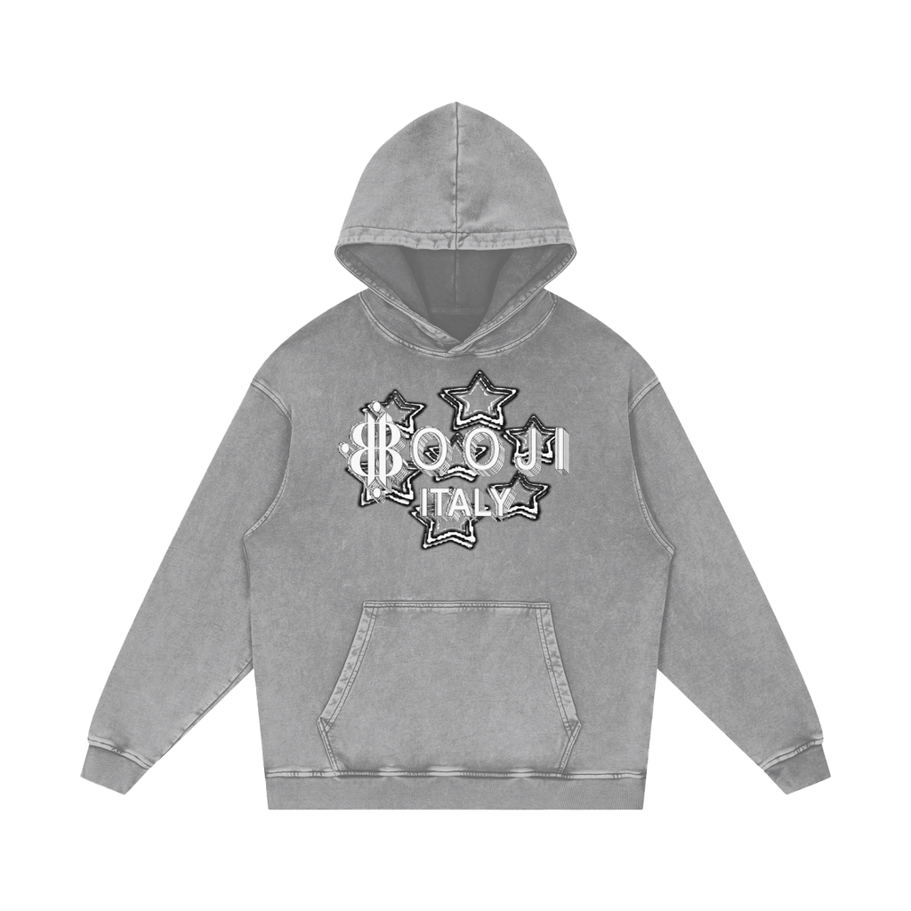 BOOJI ITALY "FLY DENIM MFR." SNOW WASHED HOODIE
