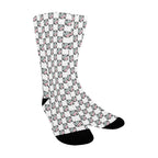 BOOJI ITALY 4 EVER $ LOGO PATTERN WOMEN'S WHITE CREW SOCKS