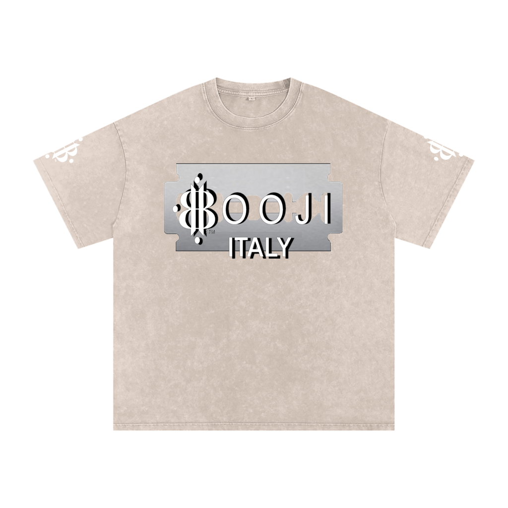 BOOJI ITALY SHARP "SUPER POSITION" LINE SNOW WASHED T-SHIRT