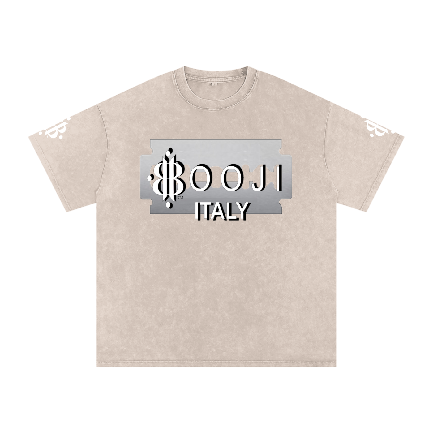 BOOJI ITALY SHARP "SUPER POSITION" LINE SNOW WASHED T-SHIRT