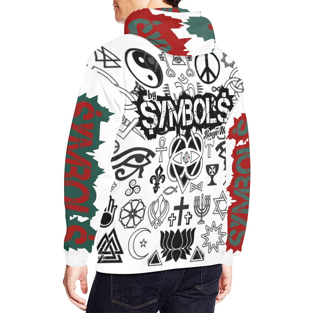 BOOJI SYMBOLS COLLECTION MENS HOODIE Men's All Over Print Hoodie (USA Size) (Model H13)