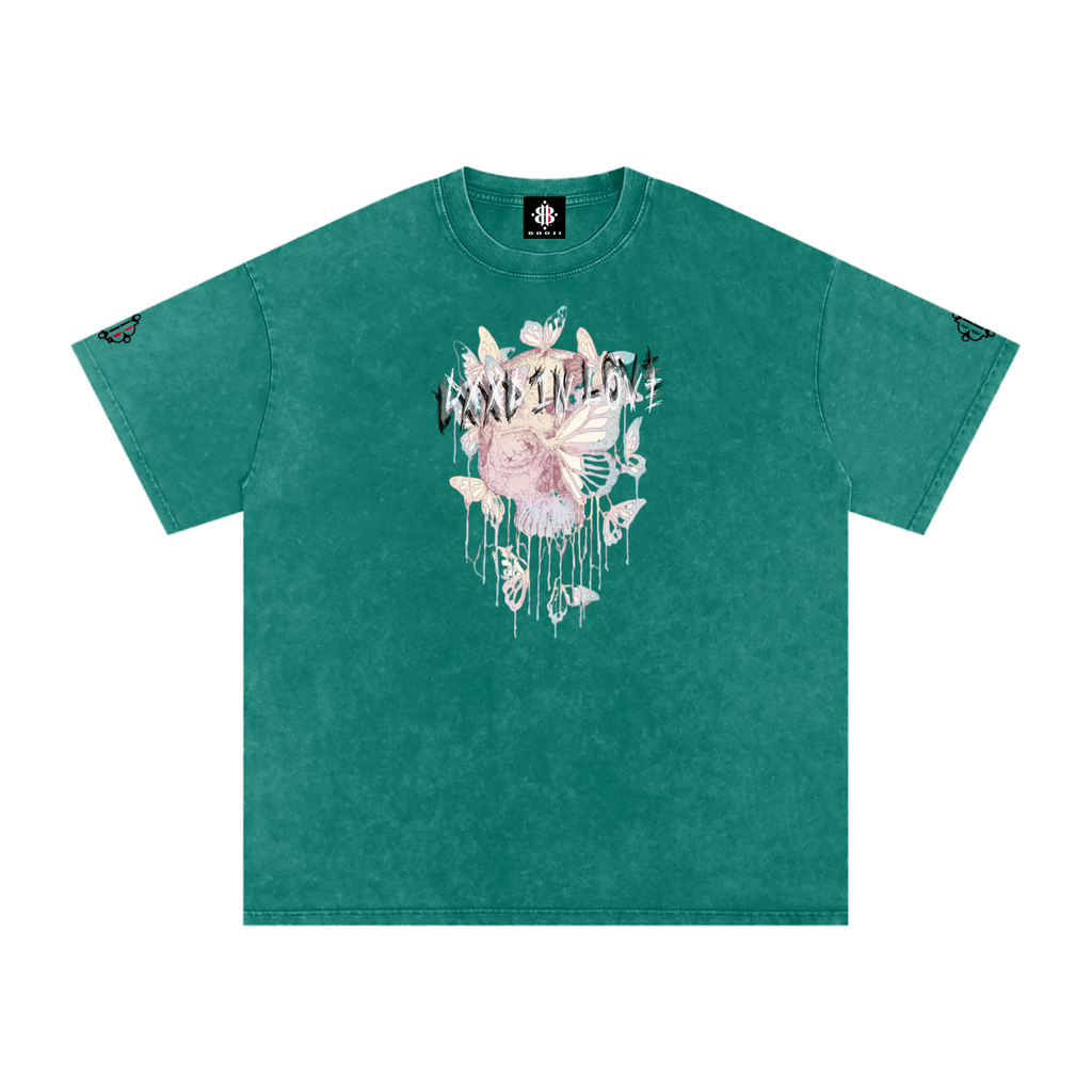BOOJI ITALY DXXD IN LOVE BUTTERFLIES SNOW WASHED T-SHIRT
