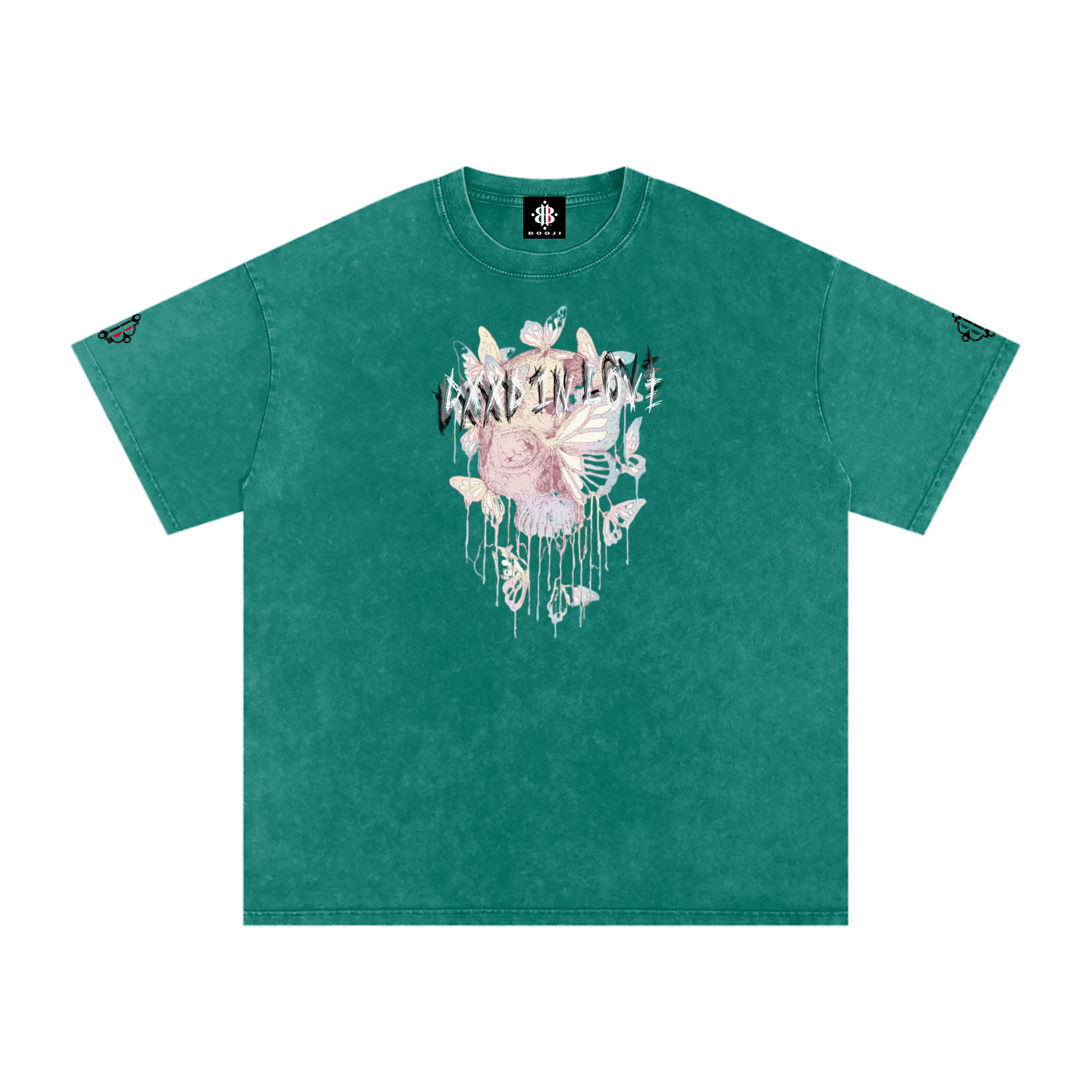 BOOJI ITALY DXXD IN LOVE BUTTERFLIES SNOW WASHED T-SHIRT