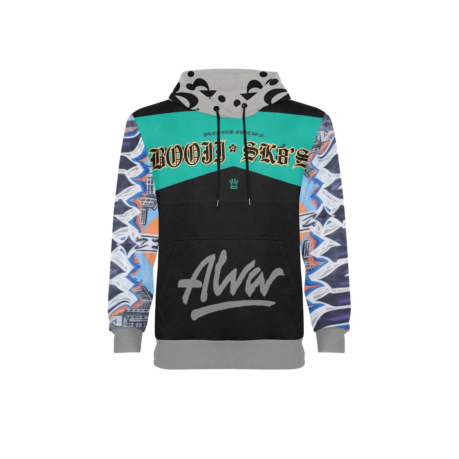 BOOJI SK8'S COLLECTION New Men's All-Over Print Hoodie (Model H55)