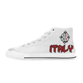 BOOJI LOGO FLAG DOUBLE WHITE Women's High Top Canvas Shoes (Modle 017)