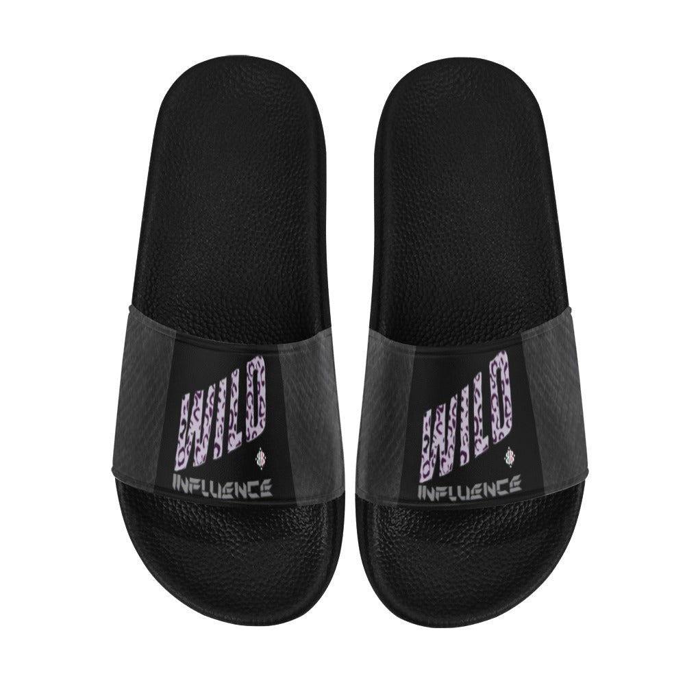 BOOJI ITALY WILD INFLUENCE BLACK PYTHON LOGO MEN'S BLACK SOLE SLIDES