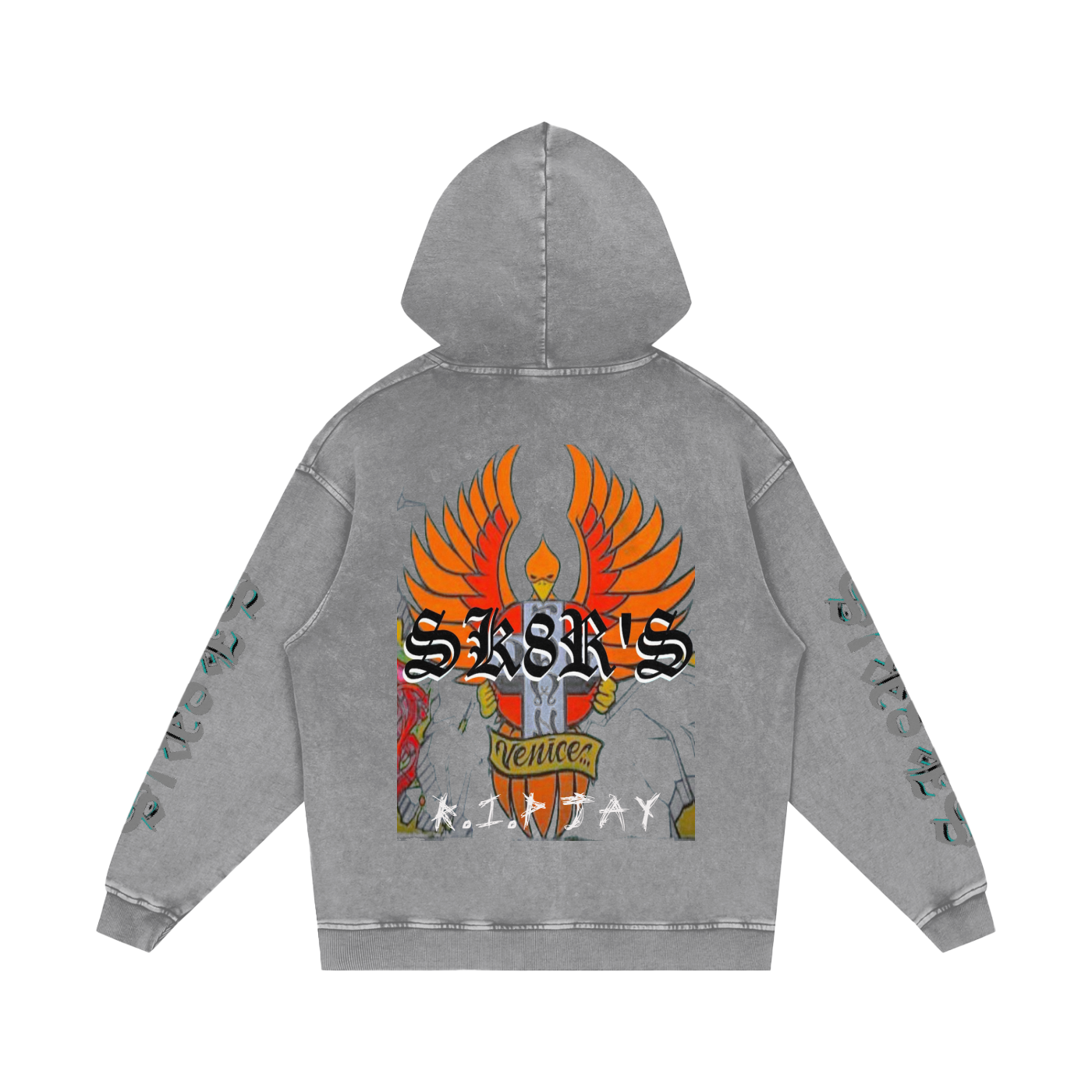 BOOJI ITALY SK8R'S COLLECTION SNOW WASHED COTTON HOODIE