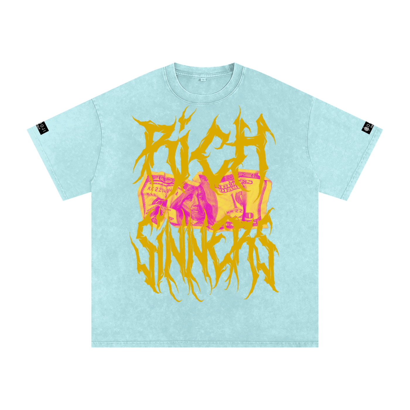 BOOJI ITALY "RICH SINNERS-REAL IS RARE" SNOW WASHED T-SHIRT