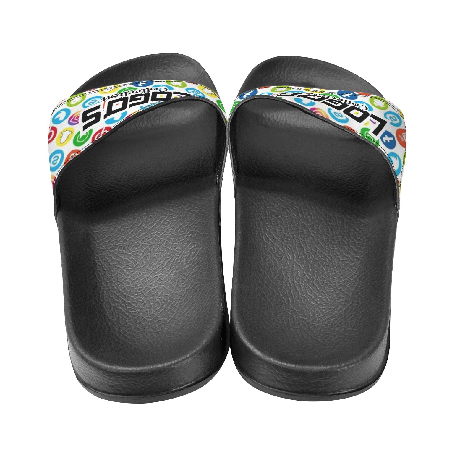 BOOJI ITALY LOGO'S COLLECTION MEN'S BLACK SOLE SLIDES
