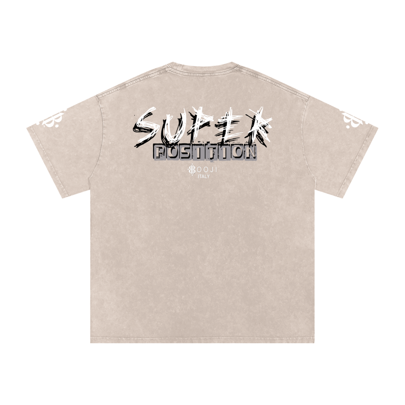 BOOJI ITALY SHARP "SUPER POSITION" LINE SNOW WASHED T-SHIRT