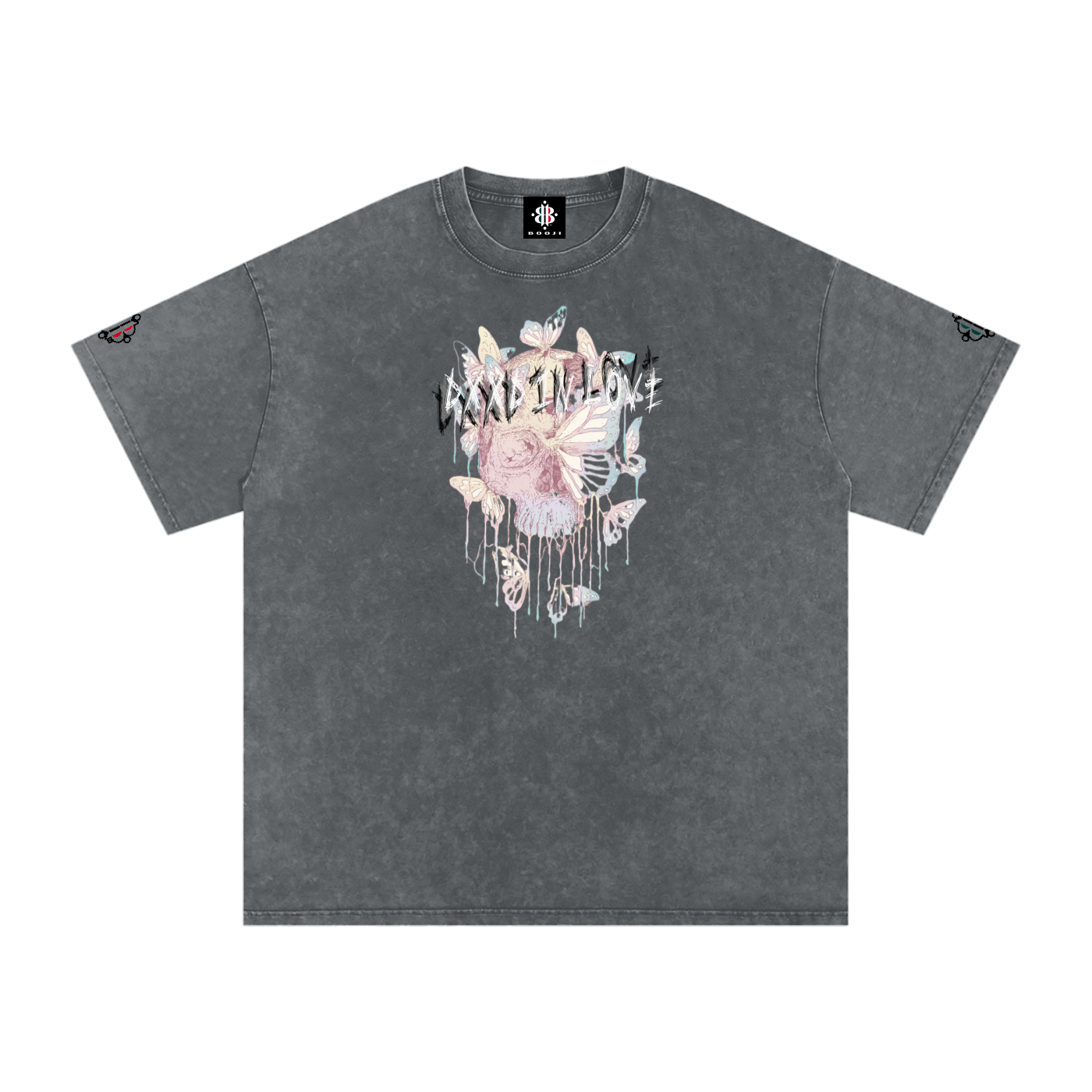 BOOJI ITALY DXXD IN LOVE BUTTERFLIES SNOW WASHED T-SHIRT