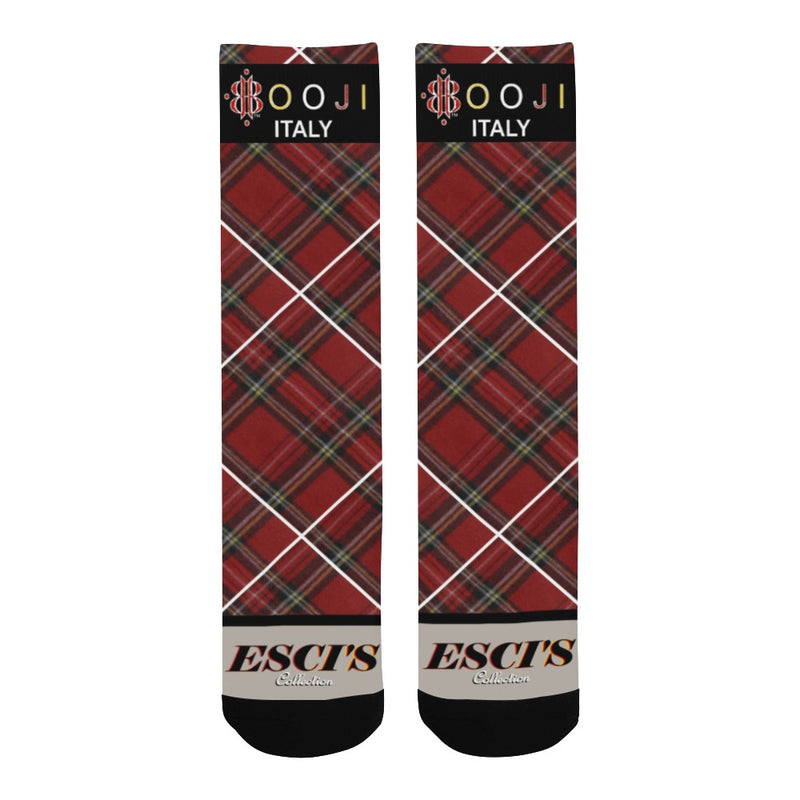 BOOJI ITALY ESCI'S COLLECTION PLAID BLACK TUBE SOCKS