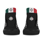 BOOJI ITALY 4 EVER $ LOGO PATTERN MEN'S BLACK CANVAS SHOES