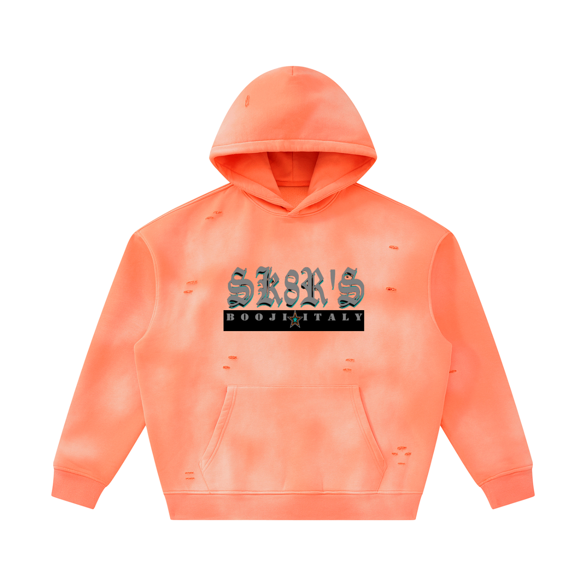 BOOJI ITALY SK8R'S COLLECTION SUNFADED DISTRESSED FLEECE HOODIE