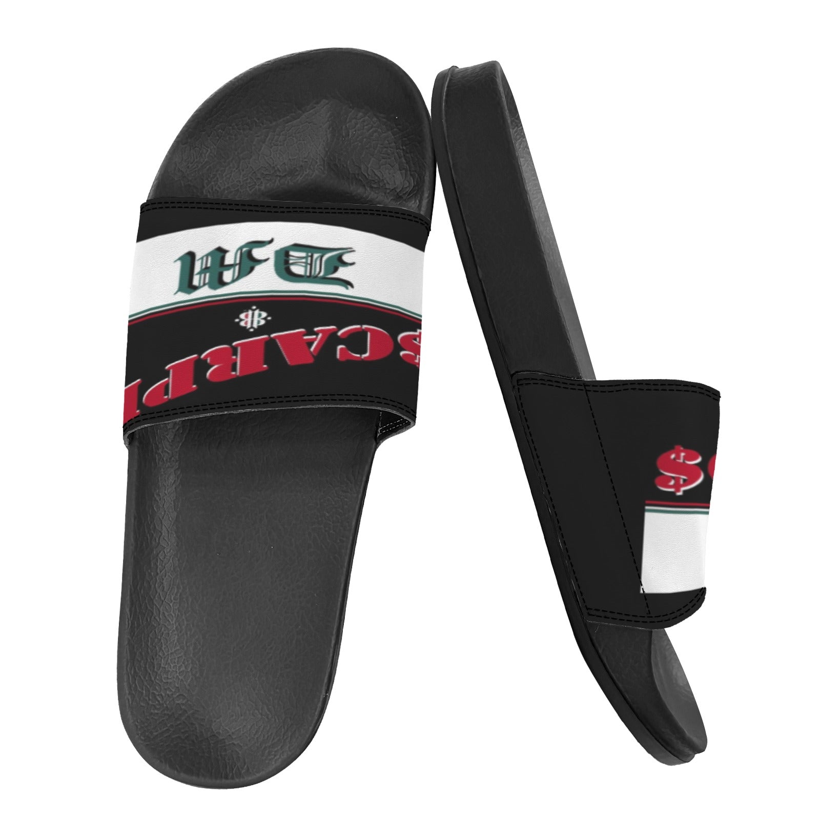 BOOJI ITALY SCARPE DM COLLECTION MEN'S BLACK SOLE SLIDES