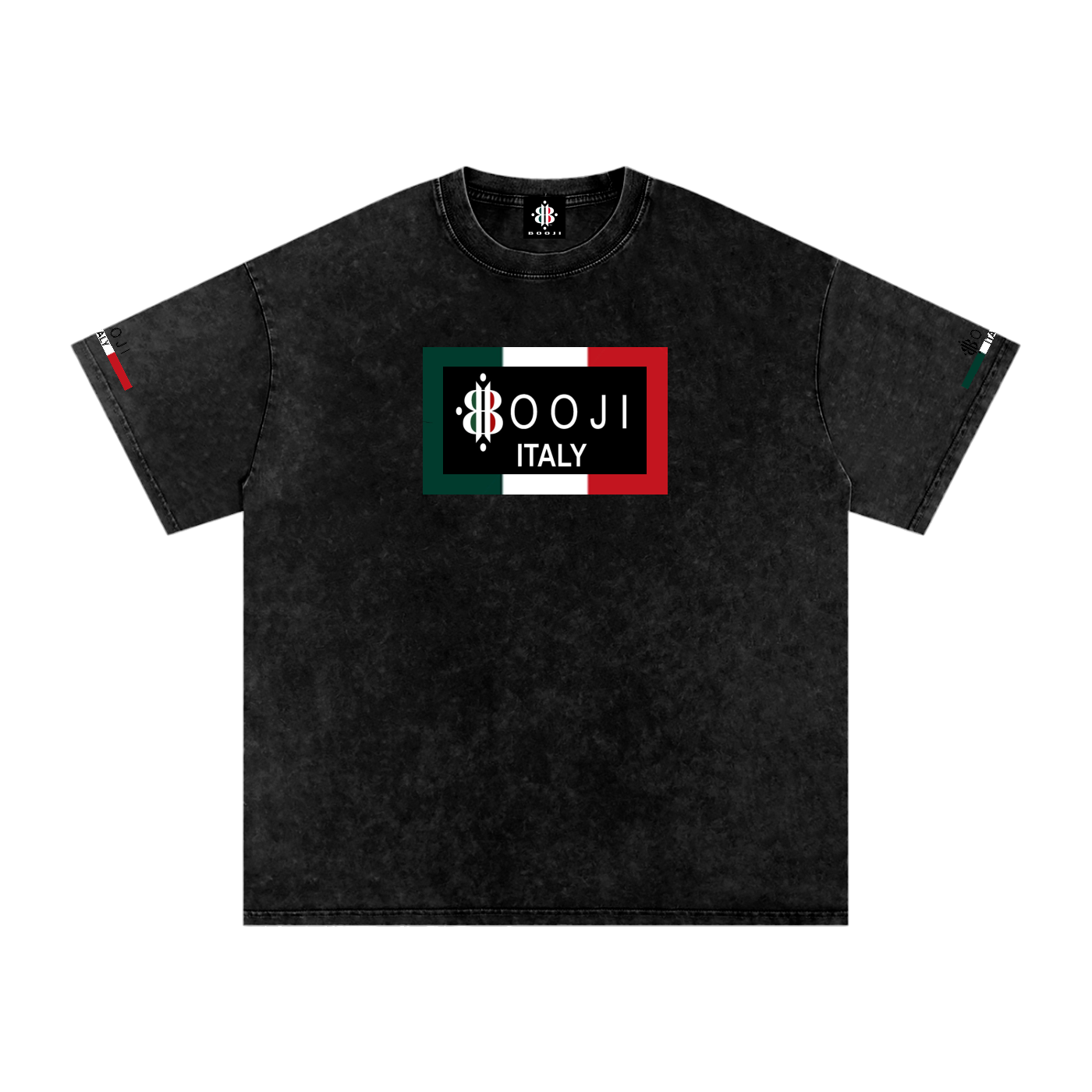 BOOJI ITALY ITALIAN FLAG 4 EVER $ LOGO SNOW WASHED T-SHIRT