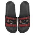 BOOJI ITALY ESCI'S COLLECTION LOGO PLAID MEN'S BLACK SOLE SLIDES
