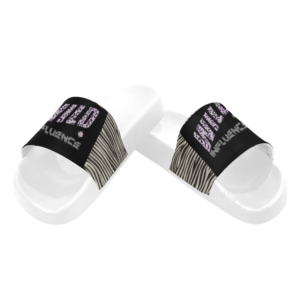 BOOJI ITALY WILD INFLUENCE ZEBRA LOGO MEN'S WHITE SOLE SLIDES