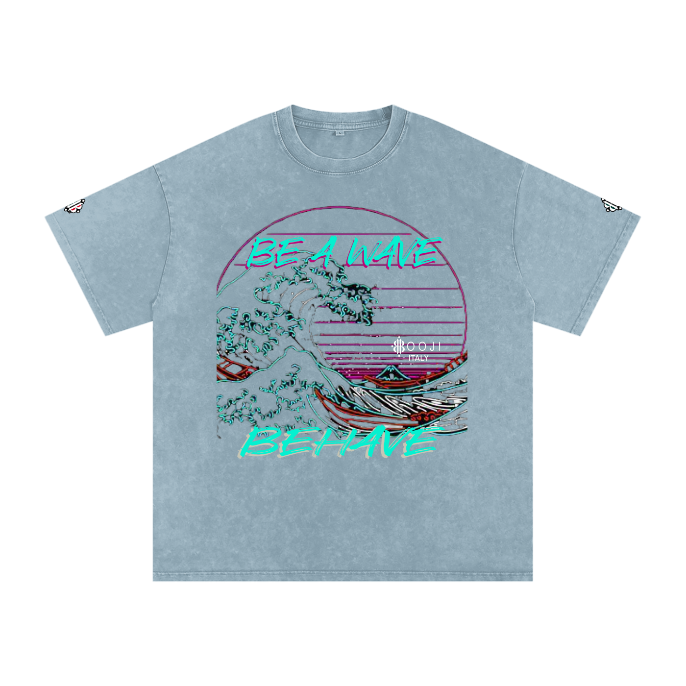 BOOJI ITALY "BE A WAVE, BEHAVE." SNOW WASHED T-SHIRT