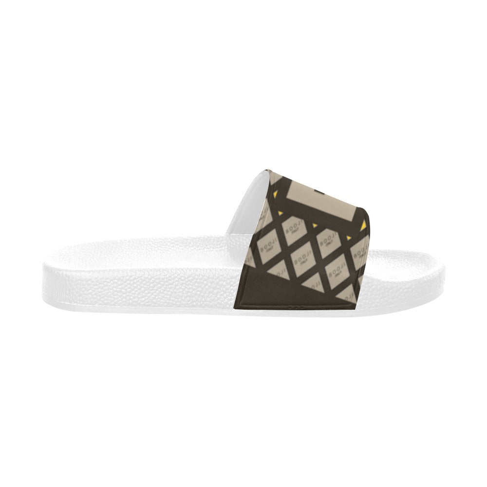 BOOJI ITALY GRAIL'S COLLECTION PATTERN WOMEN'S WHITE SOLE SLIDES