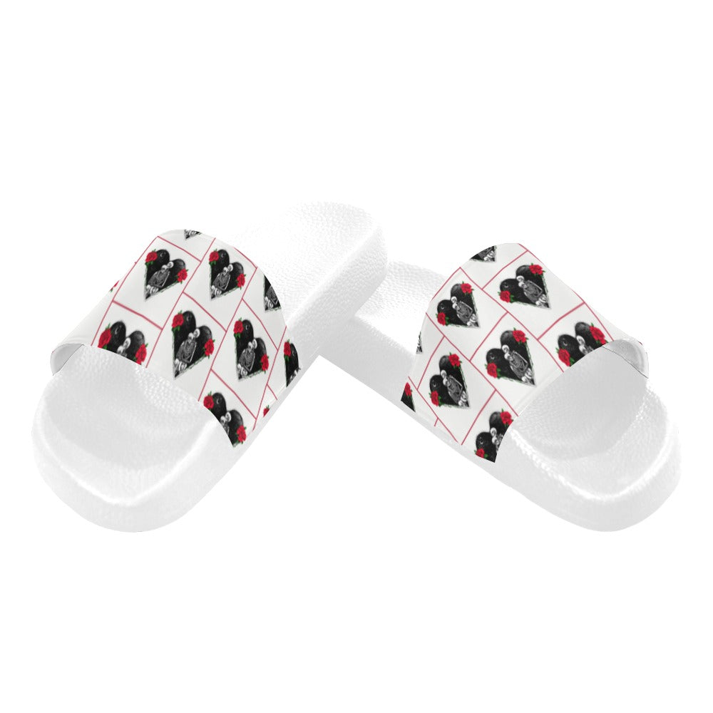 BOOJI ITALY DXXD IN LOVE COLLECTION WOMEN'S WHITE SOLE SLIDES