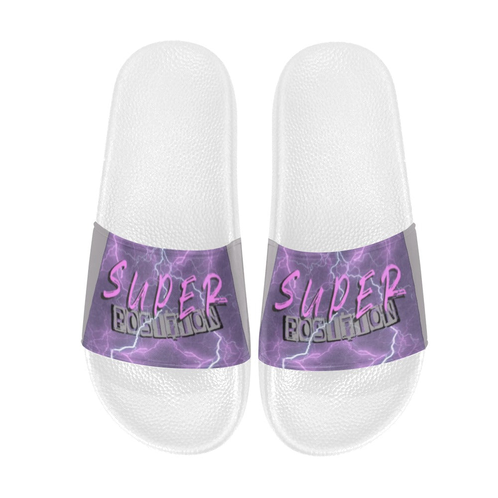 BOOJI ITALY SUPER POSITION COLLECTION LIGHTNING WOMEN'S WHITE SOLE SLIDES