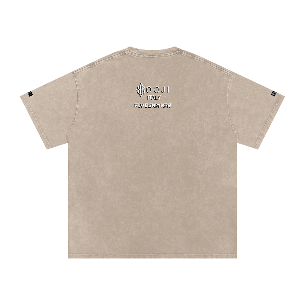 BOOJI ITALY "FLY DENIM MFR." SNOW WASHED T-SHIRT