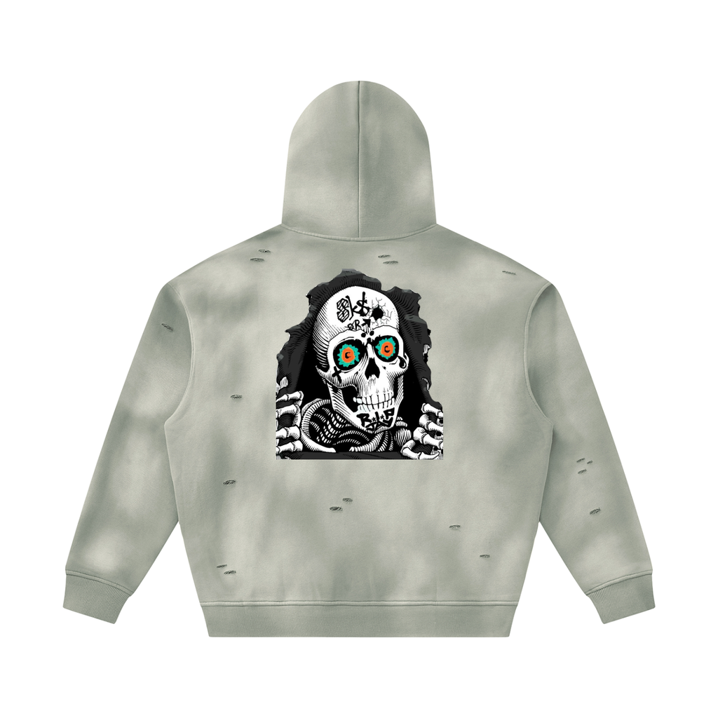 BOOJI ITALY SK8R'S COLLECTION SUNFADED DISTRESSED FLEECE HOODIE