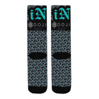 BOOJI ITALY LOCK IN COLLECTION IN TENACIOUS TEAL MEN'S BLACK TUBE SOCKS