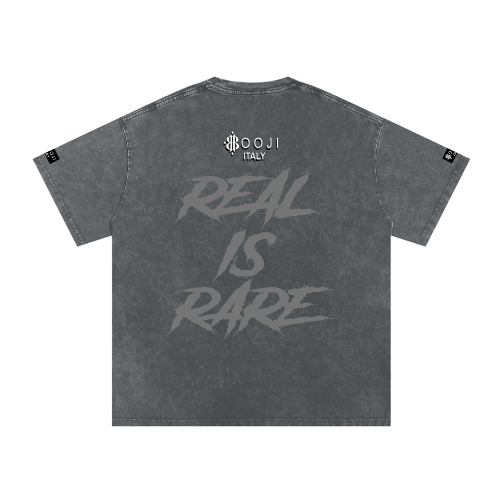 BOOJI ITALY "RICH SINNERS-REAL IS RARE" SNOW WASHED T-SHIRT