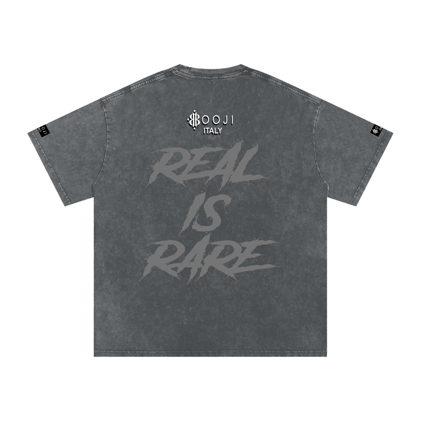 BOOJI ITALY "RICH SINNERS-REAL IS RARE" SNOW WASHED T-SHIRT