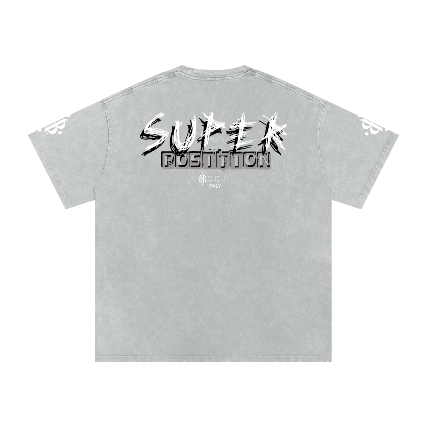 BOOJI ITALY SHARP "SUPER POSITION" LINE SNOW WASHED T-SHIRT