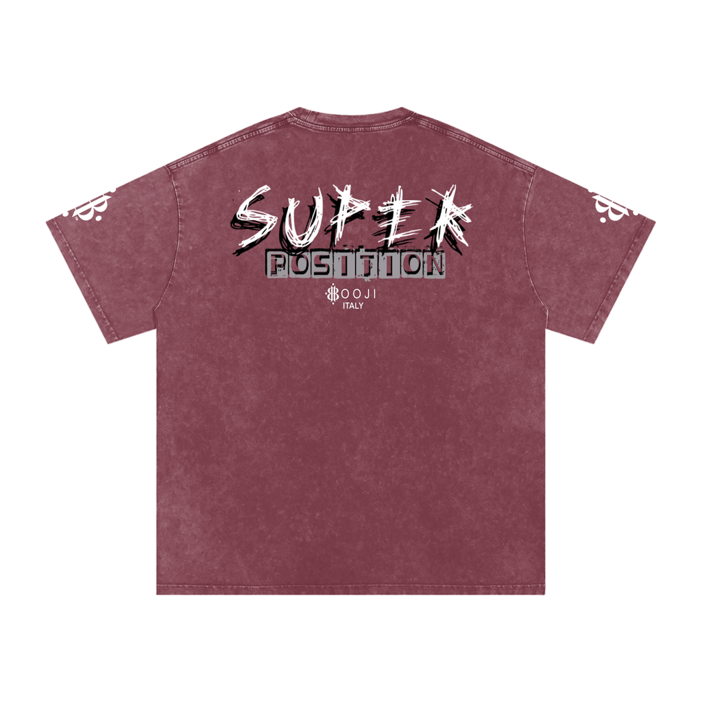 BOOJI ITALY SHARP "SUPER POSITION" LINE SNOW WASHED T-SHIRT