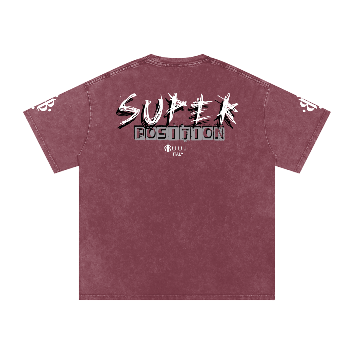 BOOJI ITALY SHARP "SUPER POSITION" LINE SNOW WASHED T-SHIRT