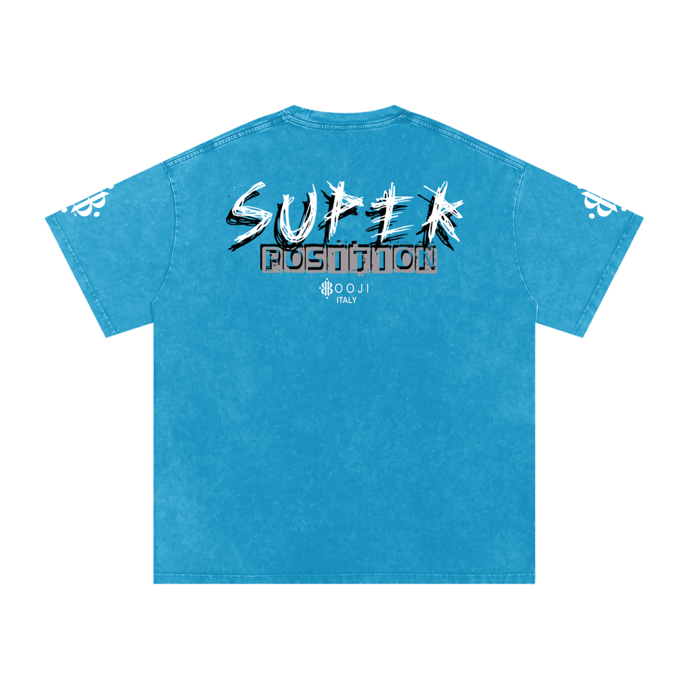 BOOJI ITALY SHARP "SUPER POSITION" LINE SNOW WASHED T-SHIRT