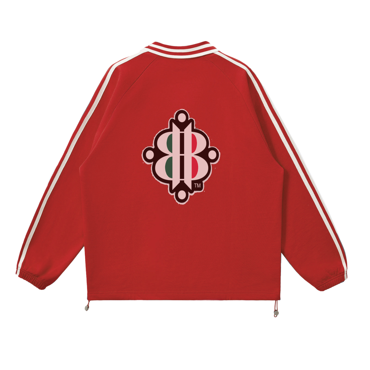BOOJI ITALY 4 EVER $ LOGO STRIPED LAPEL MEN'S COLLARED SWEATER