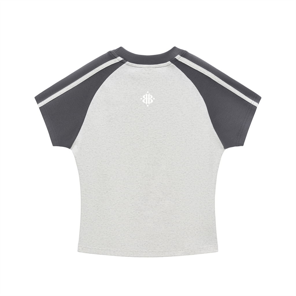 BOOJI ITALY LOGO WOMENS CONTRAST STRIPED RAGLAN T-SHIRT