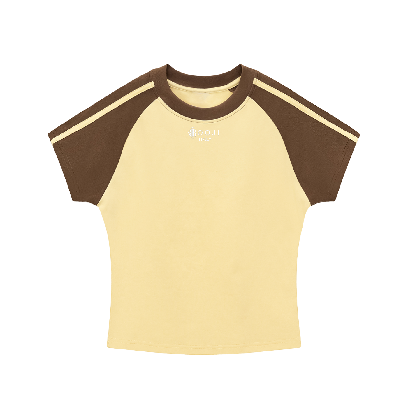 BOOJI ITALY LOGO WOMENS CONTRAST STRIPED RAGLAN T-SHIRT