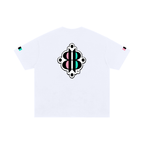 BOOJI ITALY 4 EVER $ LOGO INVERTED ITALIAN FLAG COLORS COTTON T-SHIRT