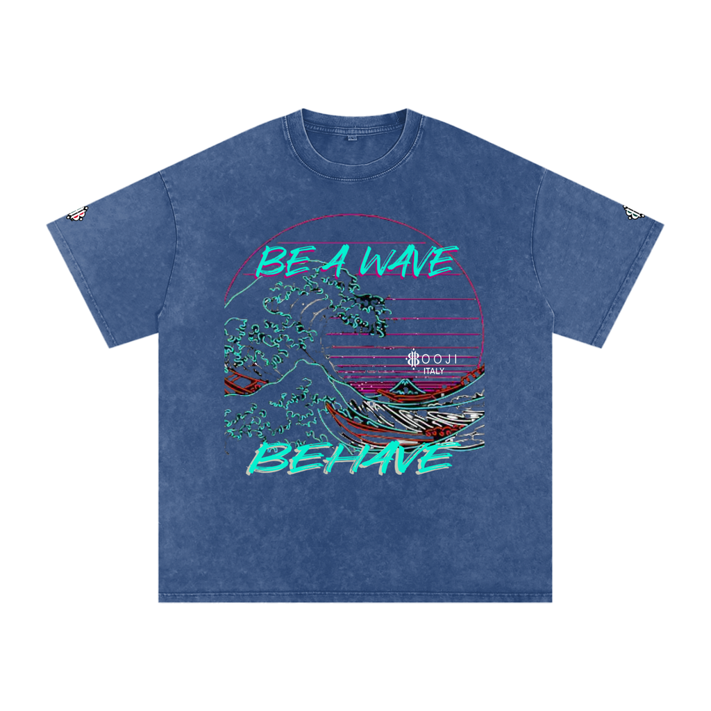 BOOJI ITALY "BE A WAVE, BEHAVE." SNOW WASHED T-SHIRT