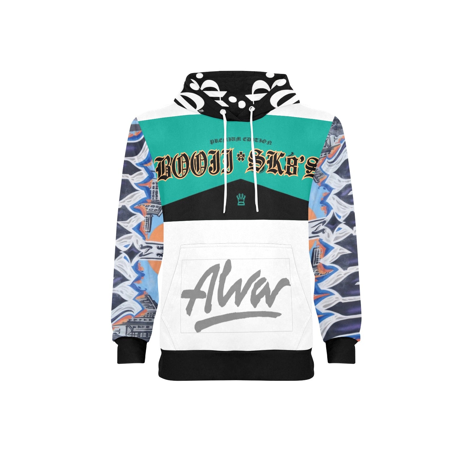 BOOJI SK8'S COLLECTION New Men's All-Over Print Hoodie (Model H55)