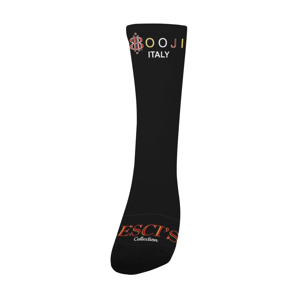 BOOJI ITALY ESCI'S COLLECTION MEN'S BLACK TUBE SOCKS
