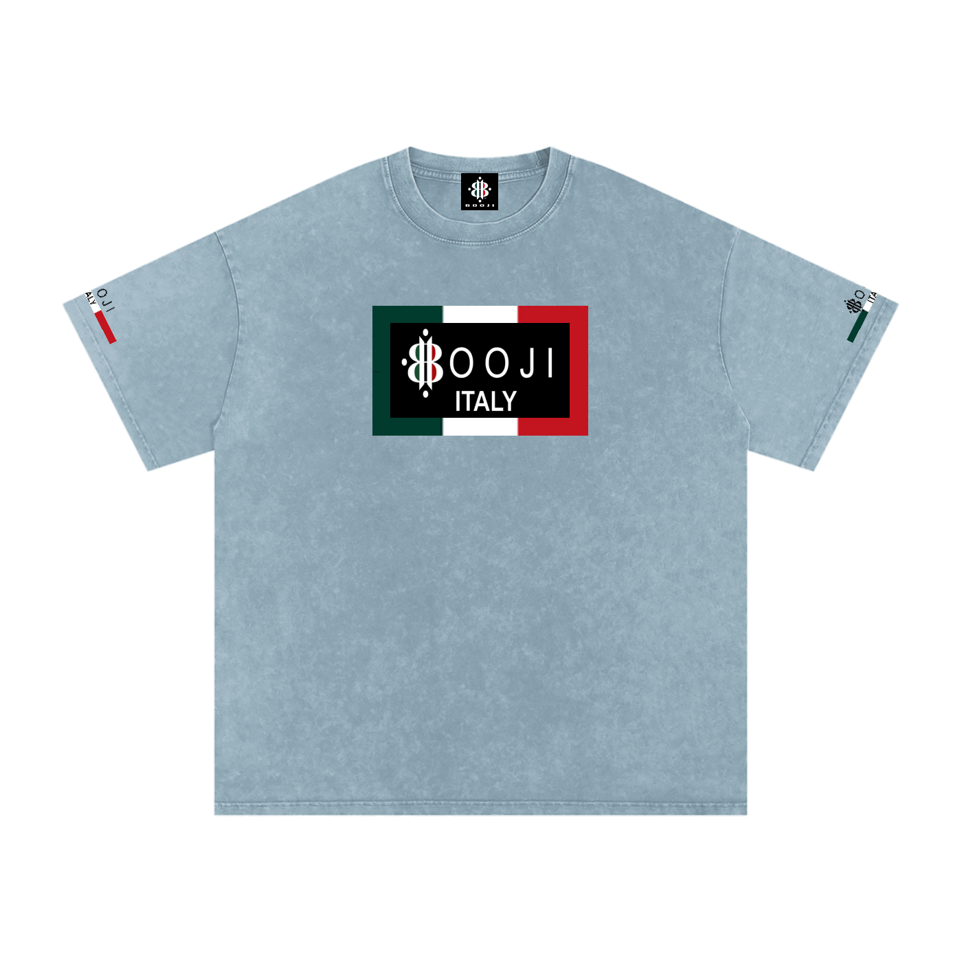 BOOJI ITALY ITALIAN FLAG 4 EVER $ LOGO SNOW WASHED T-SHIRT