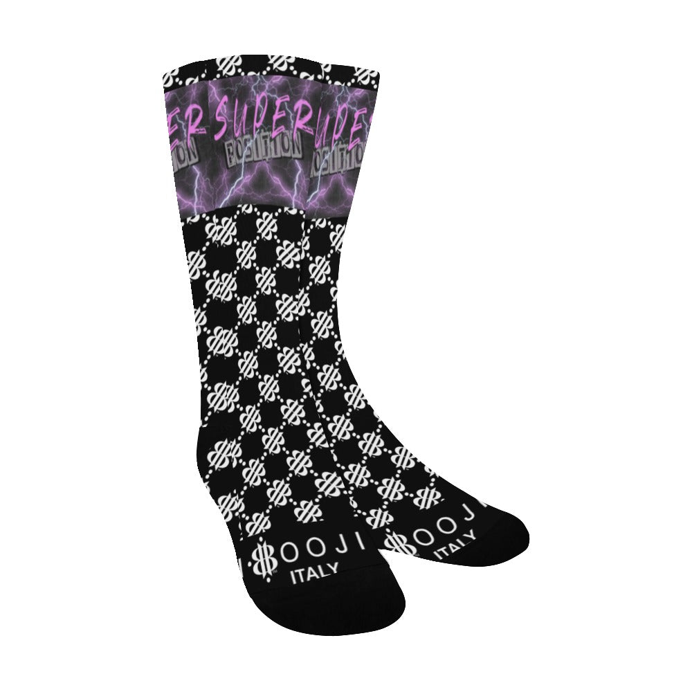 BOOJI ITALY SUPER POSITION COLLECTION MEN'S LOGO BLACK TUBE SOCKS