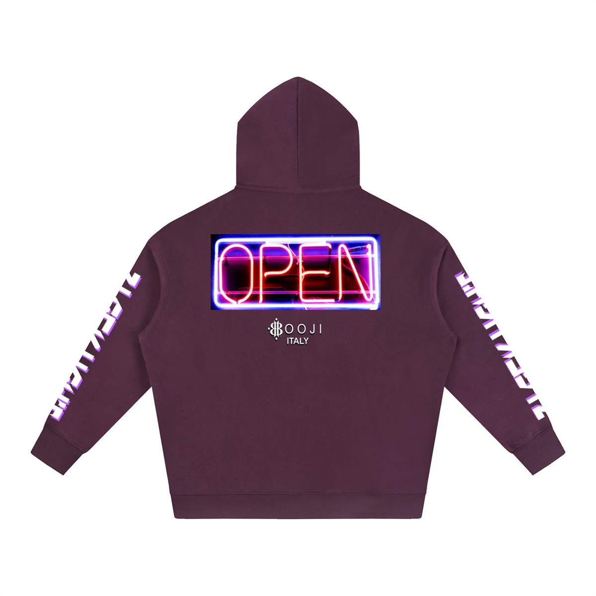 BOOJI ITALY OPEN SIGN COLLECTION COTTON  BLEND FLEECE HOODIE