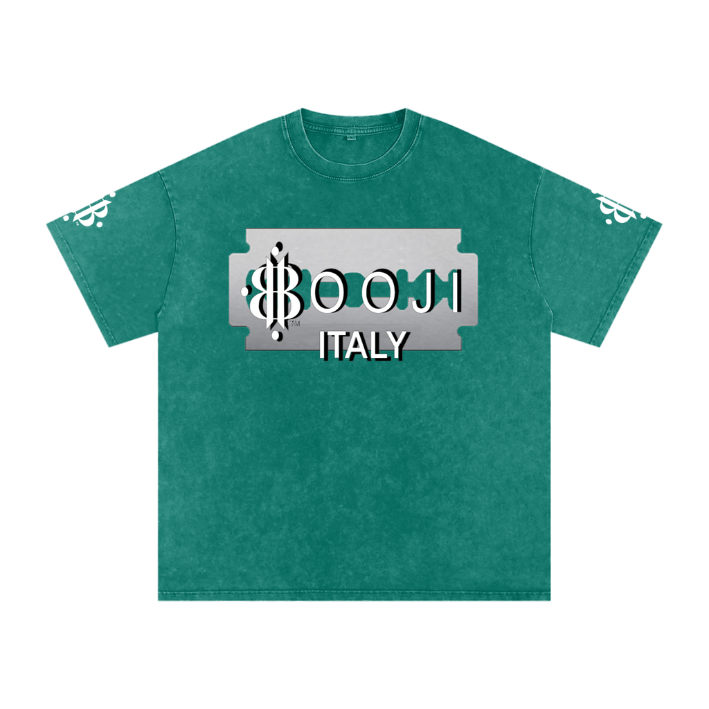 BOOJI ITALY SHARP "SUPER POSITION" LINE SNOW WASHED T-SHIRT