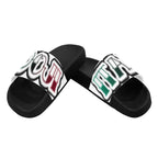 BOOJI ITALY GRAFFITI LOGO WOMEN'S BLACK SOLE SLIDES
