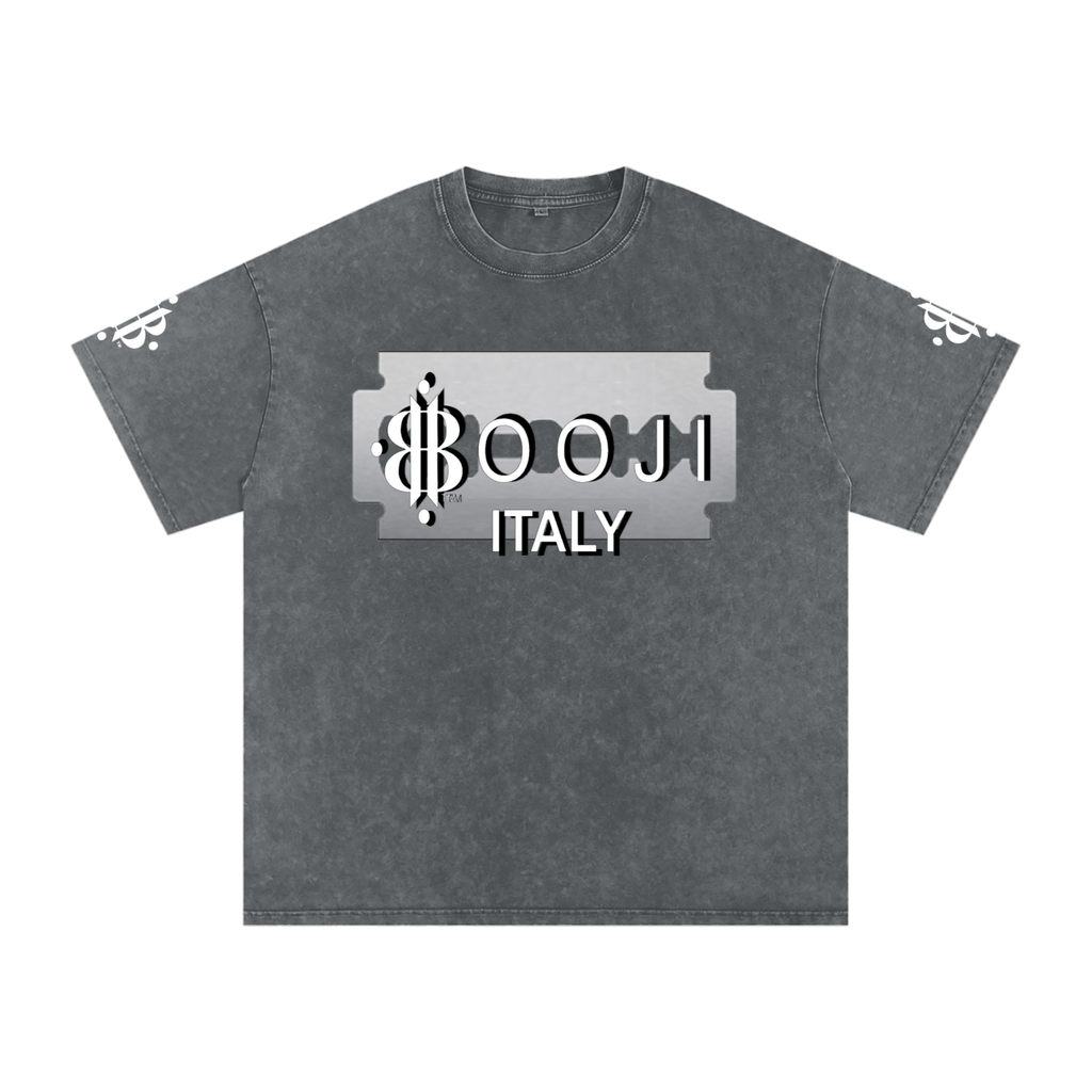 BOOJI ITALY SHARP "SUPER POSITION" LINE SNOW WASHED T-SHIRT